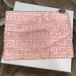 Givenchy Pink Embroidered flat makeup pouch